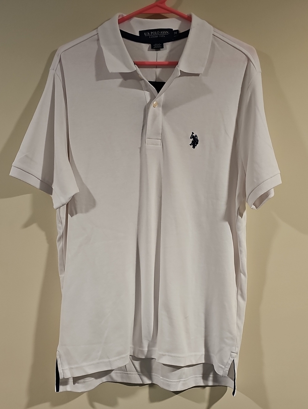 U.S. Polo Assn. White Polo with Navy Logo